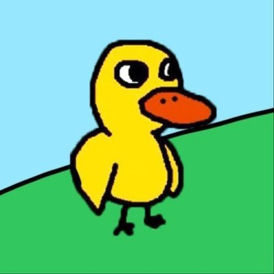Simple yellow MS Paint-style duck